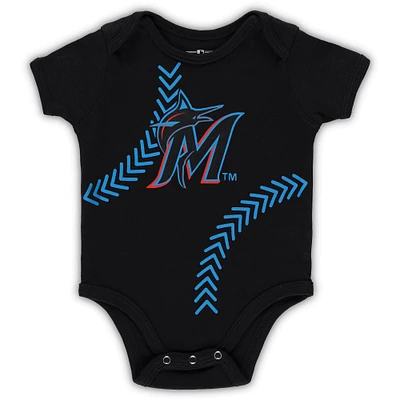 Newborn & Infant Black Miami Marlins Running Home Bodysuit