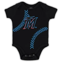 Body noir Miami Marlins Running Home pour nouveau-né et bébé