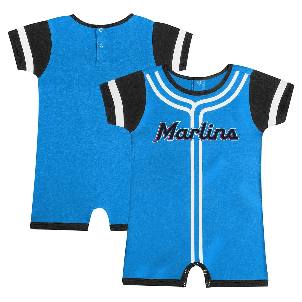 Newborn & Infant Fanatics Blue Miami Marlins Fast Pitch Romper