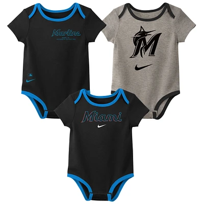 Ensemble de trois bodys Nike Miami Marlins pour nouveau-nés et nourrissons