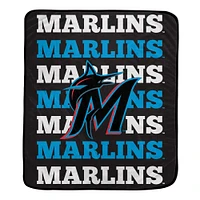 Couverture en peluche Pegasus Miami Marlins 60'' x 70'' Repeat Refresh Wordmark