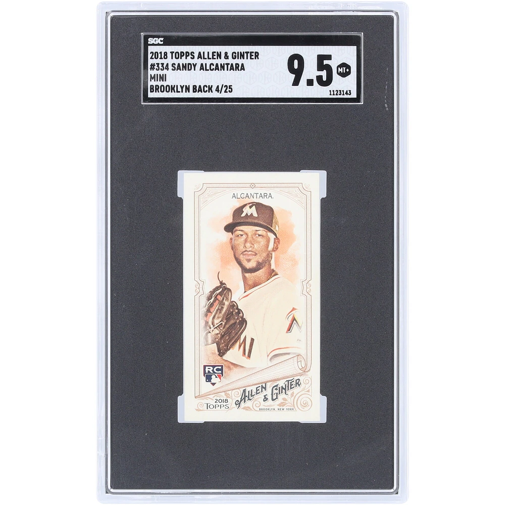 Sandy Alcantara Miami Marlins 2018 Topps Allen & Ginter Brooklyn Back Mini #334 #4/25 SGC Authentifiée 9.5 Carte