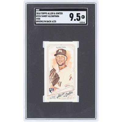 Sandy Alcantara Miami Marlins 2018 Topps Allen & Ginter Brooklyn Back Mini #334 #4/25 SGC Authentifiée 9.5 Carte