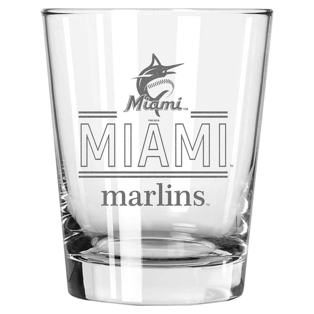 The Memory Company Miami Marlins 15oz. Double Old Fashioned Glass