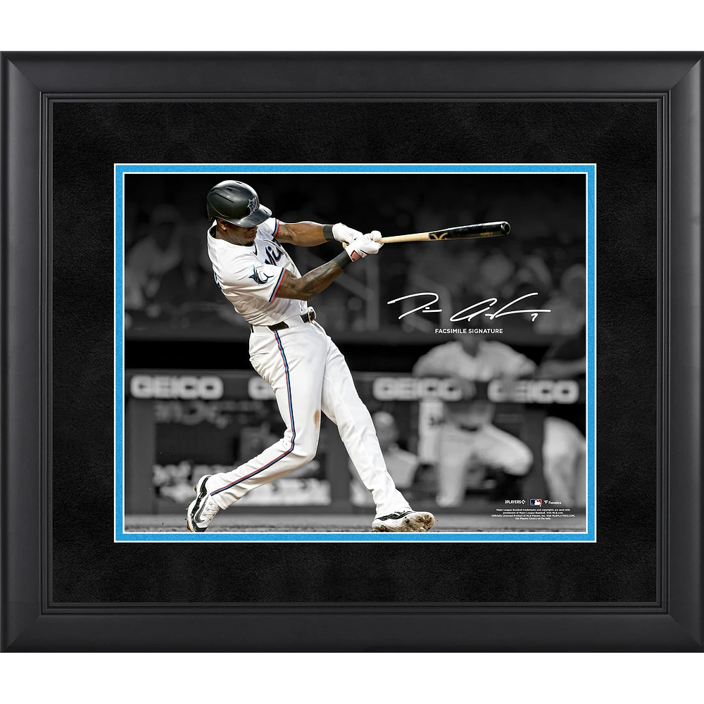 Tim Anderson Miami Marlins Facsimile Signature Framed 11" x 14" Spotlight Photograph