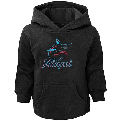 Sweat à capuche noir avec logo principal des Miami Marlins pour tout-petit