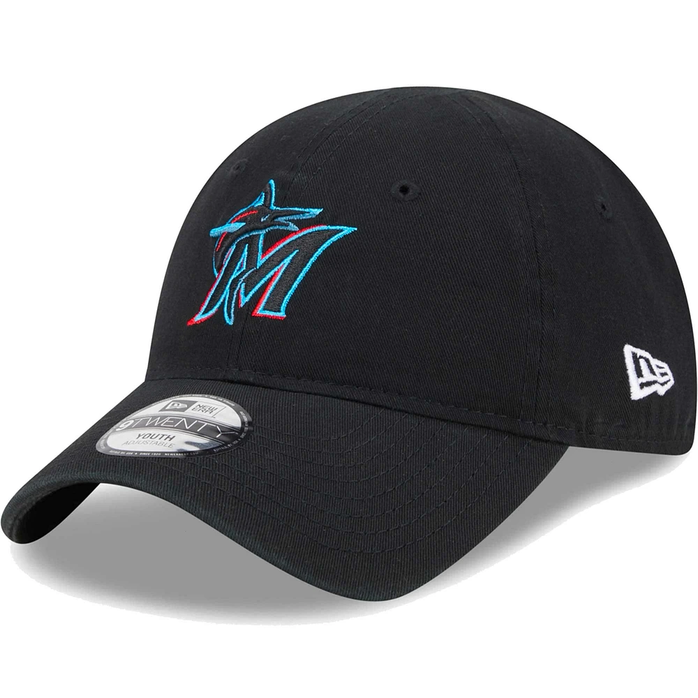 Toddler New Era Black Miami Marlins Team 9TWENTY Adjustable Hat