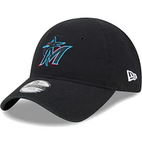 Casquette ajustable 9TWENTY Miami Marlins Team New Era noire pour tout-petit