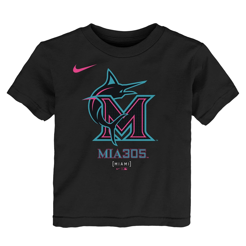 Toddler Nike Black Miami Marlins 2025 City Connect Logo T-Shirt