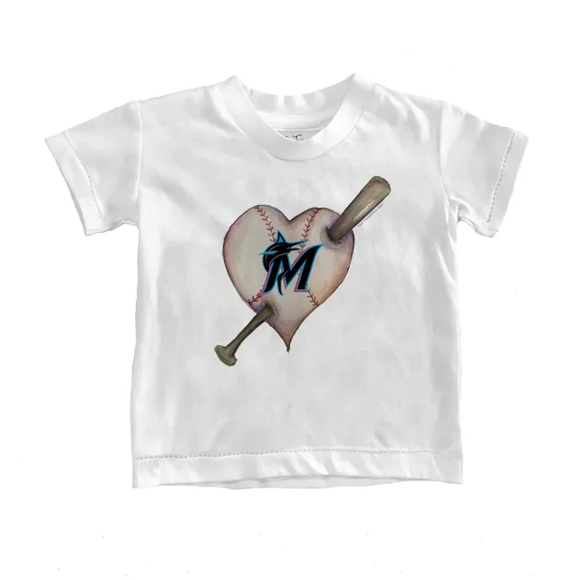 Miami Marlins Baseball Heart Banner Fringe Tee 5T / Black