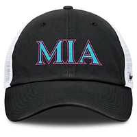 Unisex Nike  Black/White Miami Marlins 2025 City Connect Trucker Adjustable Hat