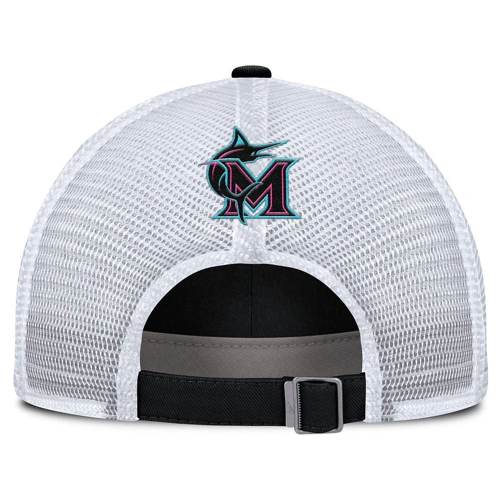 Unisex Nike  Black/White Miami Marlins 2025 City Connect Trucker Adjustable Hat