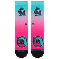 Chaussettes unisexes Stance roses Miami Marlins 2025 City Connect Crew