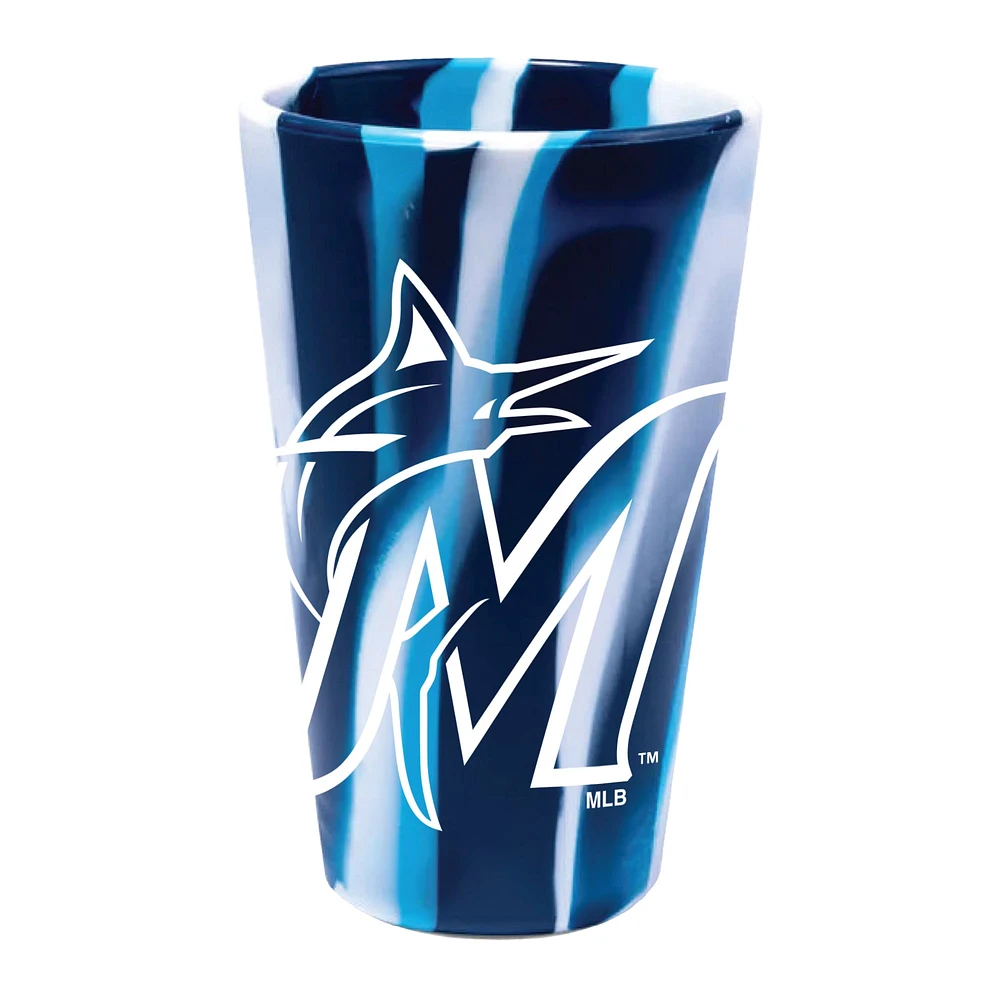 Verre à bière en silicone tendance WinCraft Miami Marlins de 16 oz