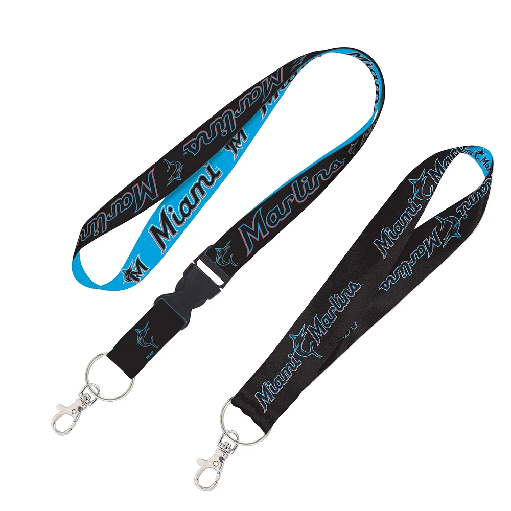 WinCraft Miami Marlins Lot de 2 cordons avec boucle amovible et sangle pour clés