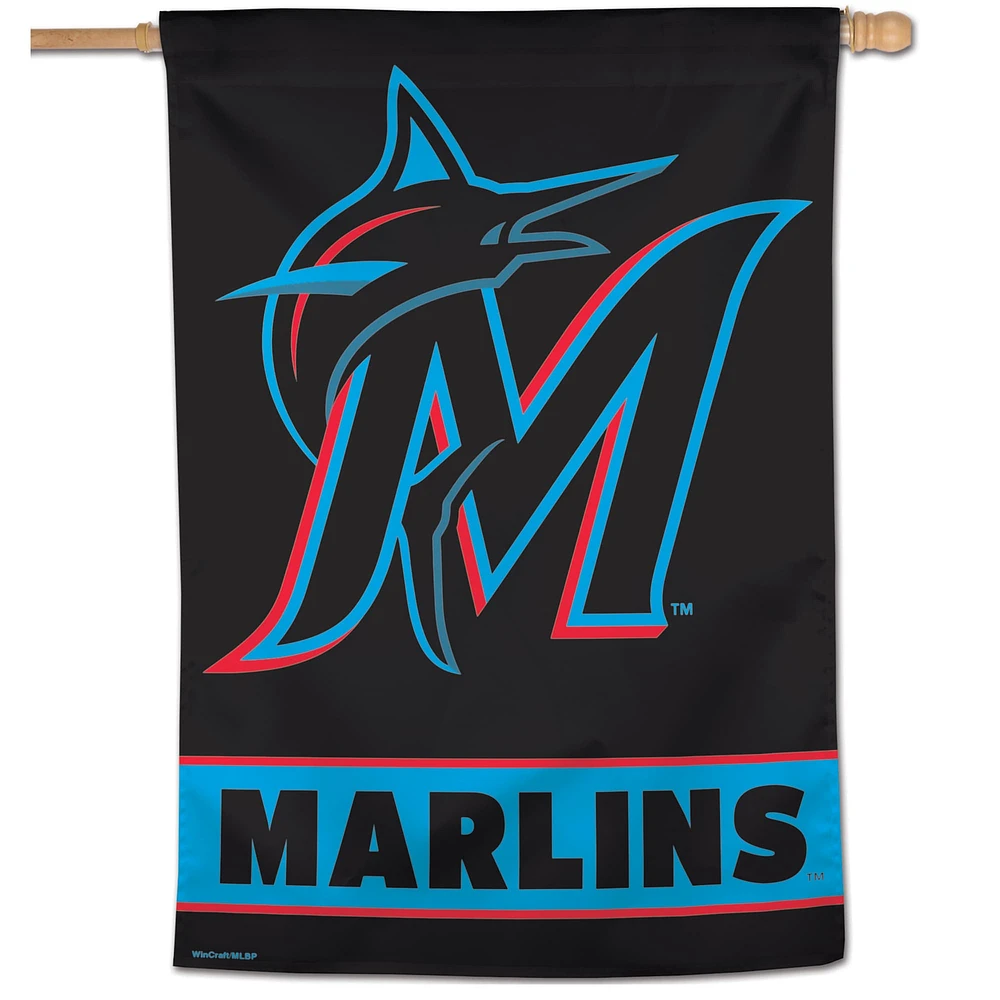 WinCraft Miami Marlins Bannière verticale simple face avec logo principal 28" x 40"