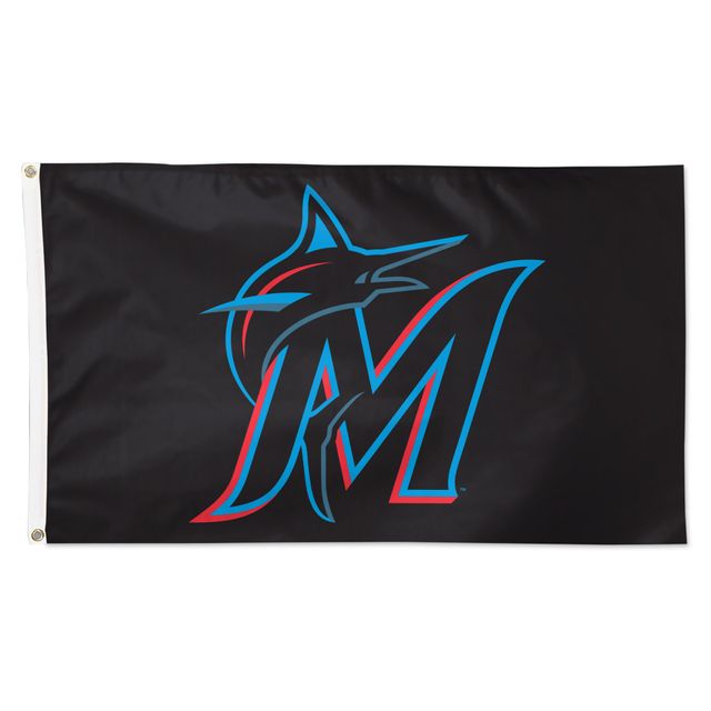 WinCraft Miami Marlins 3' x 5' Logo principal simple face - Drapeau