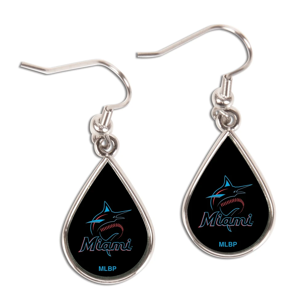 WinCraft Miami Marlins Boucles d'oreilles pendantes en forme de larme