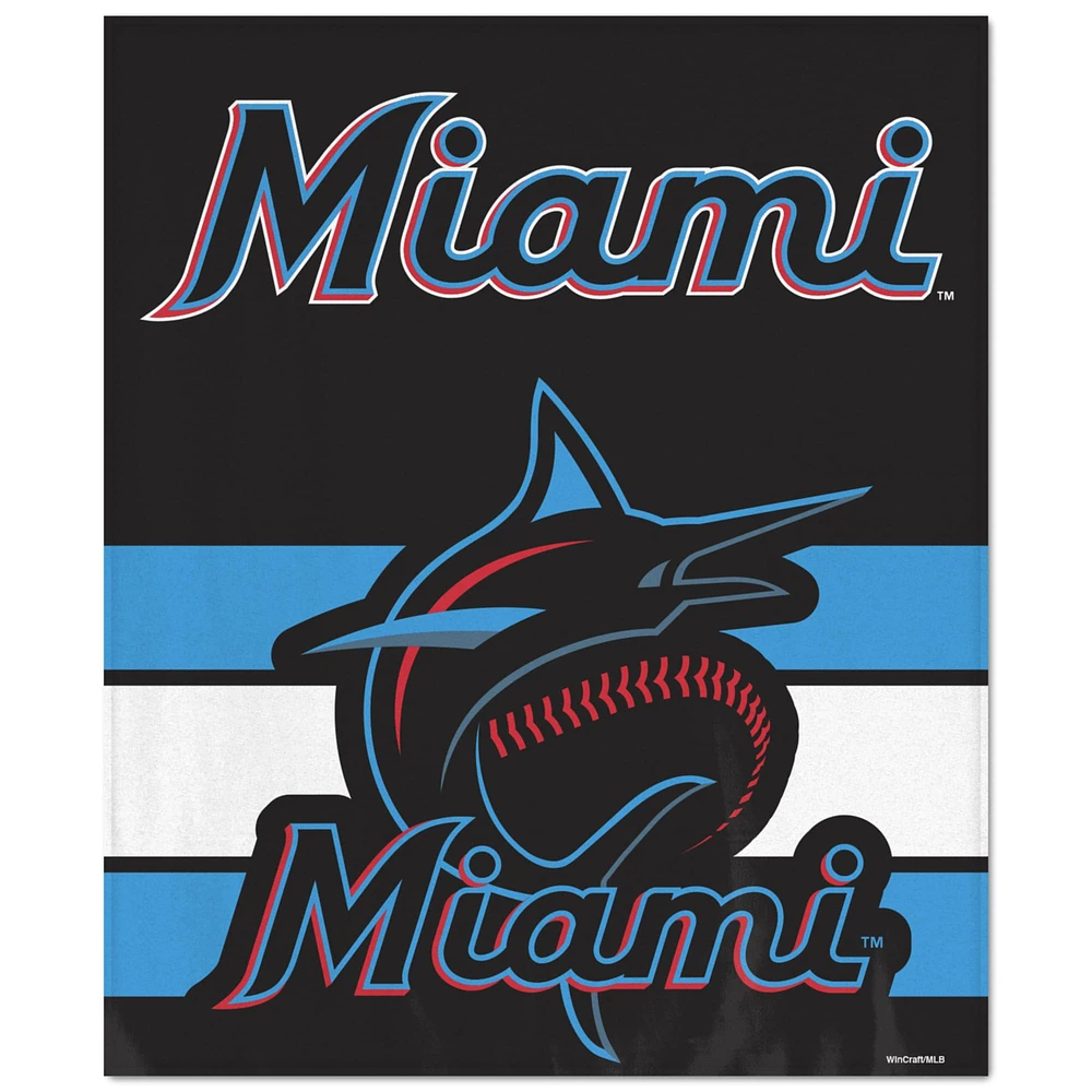 WinCraft Miami Marlins Ultra Plush 50" x 60" Throw Blanket