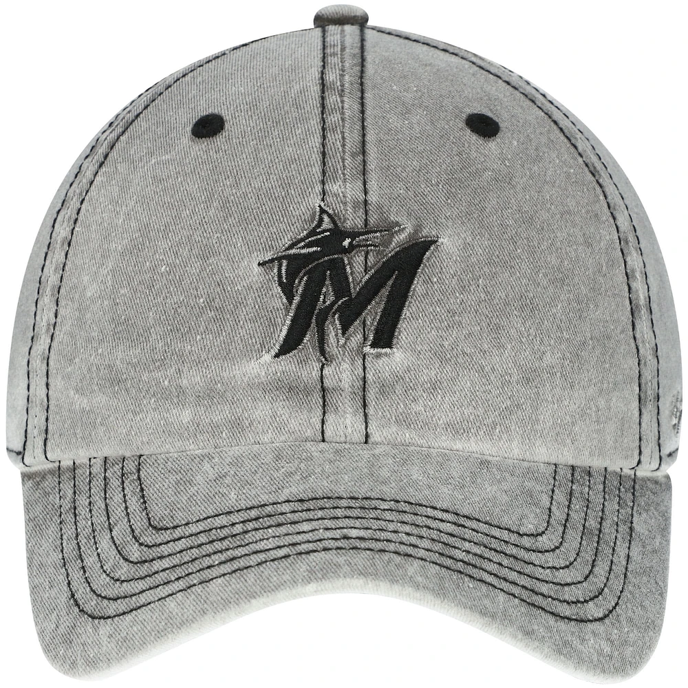 Women's '47 Gray Miami Marlins Mist Clean Up Adjustable Hat