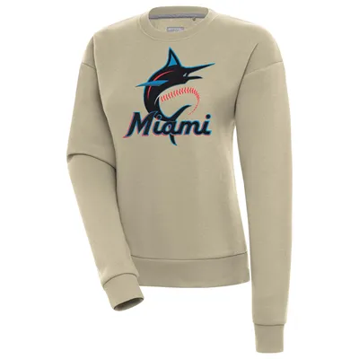 Miami Dolphins Antigua Action Lightweight Pullover Hoodie - Oatmeal