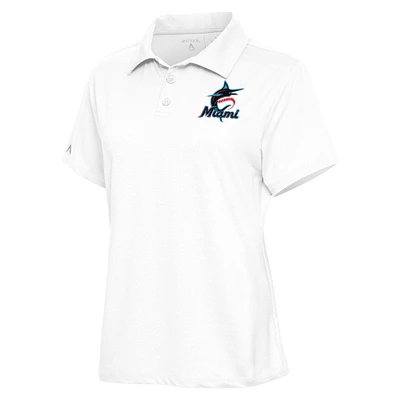 Women's Antigua  White Miami Marlins Motivated Polo