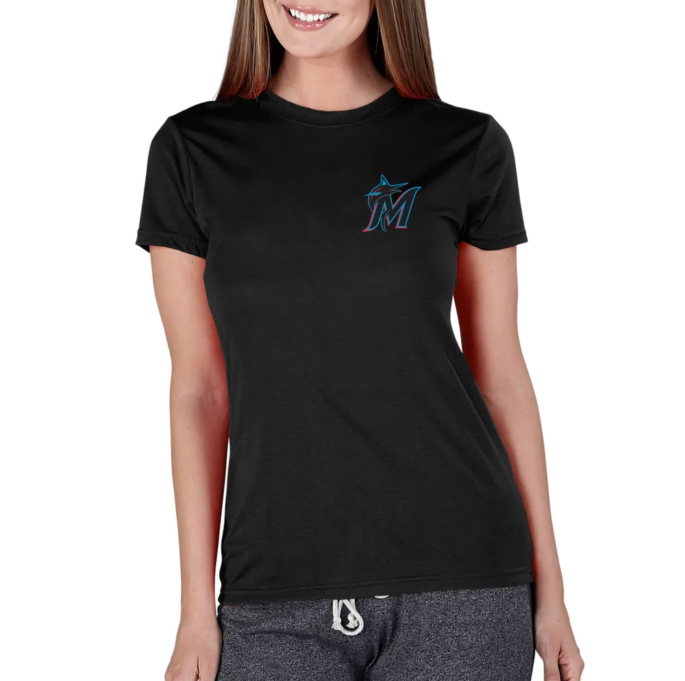 Lids Miami Marlins Concepts Sport Women's Marathon Knit T-Shirt - Black