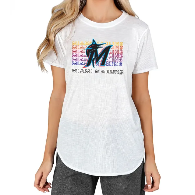 Women's Concepts Sport Black Miami Marlins Marathon Knit T-Shirt 