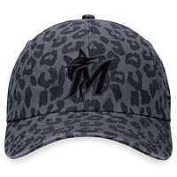 Women's Fanatics Black Miami Marlins Leopard Adjustable Hat