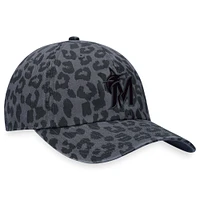 Women's Fanatics Black Miami Marlins Leopard Adjustable Hat