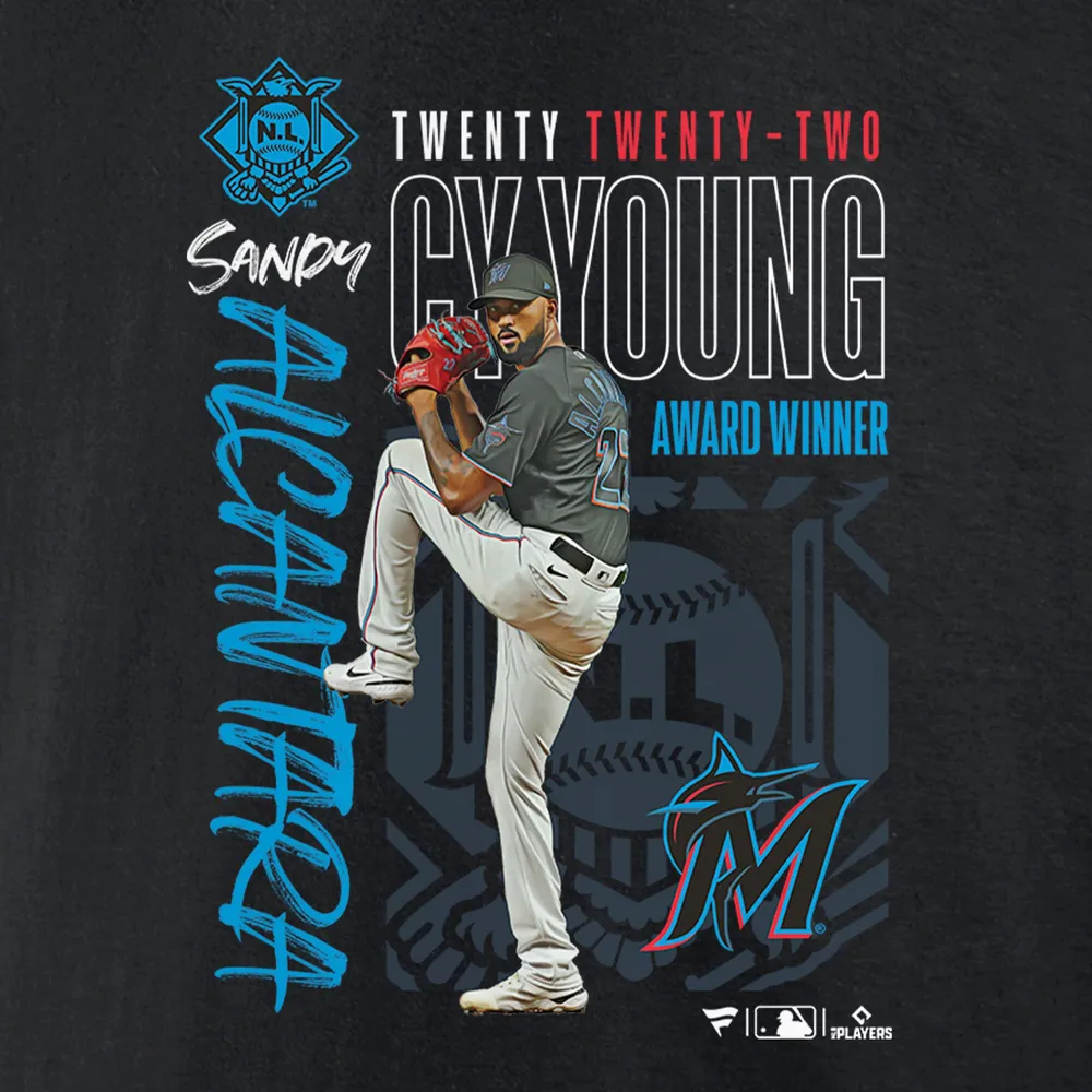 Miami marlins sandy alcantara black 2022 nl cy young award winner