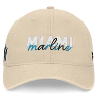 Casquette double réglable kaki Miami Marlins Fanatics pour femmes