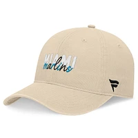 Casquette double réglable kaki Miami Marlins Fanatics pour femmes