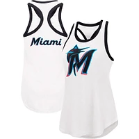 Débardeur blanc Miami Marlins Tater G-III 4Her by Carl Banks pour femme