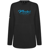 Women's Levelwear Black Miami Marlins Accolade Beaudry Express Pullover Sweatshirt