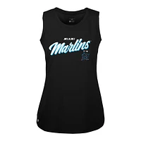 Women's Levelwear Black Miami Marlins Accolade Macy Prospect Tank Top
