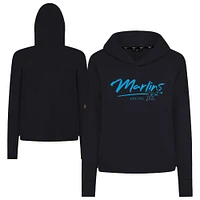 Sweat à capuche court noir Levelwear pour femme, Accolade Sweet Express, des Marlins de Miami