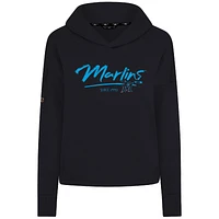 Sweat à capuche court noir Levelwear pour femme, Accolade Sweet Express, des Marlins de Miami