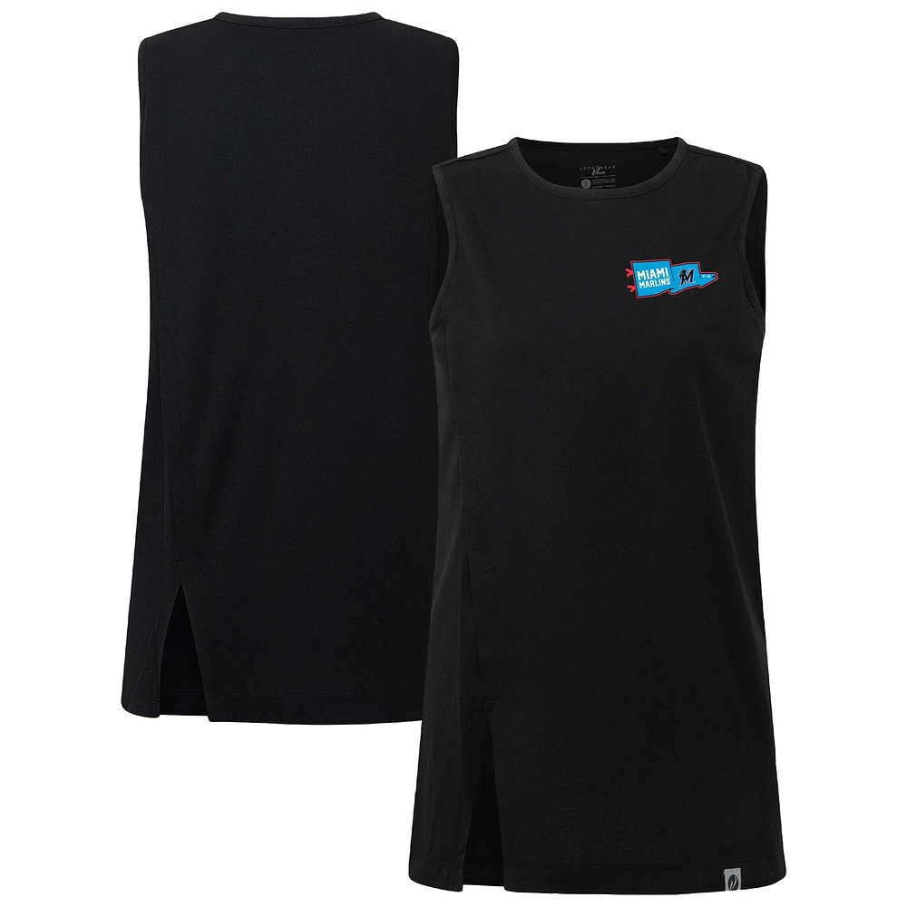 Women's Levelwear  Black Miami Marlins Influx Rafters Tank Top