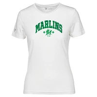 Women's Levelwear White Miami Marlins St. Patrick's Day Maddox Plaid T-Shirt