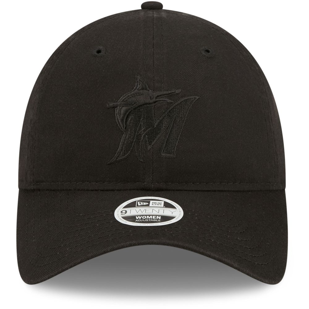 Women's New Era Miami Marlins Black on Black Core Classic II 9TWENTY Adjustable Hat