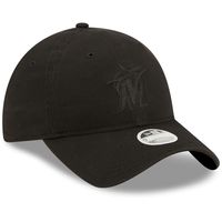 Women's New Era Miami Marlins Black on Black Core Classic II 9TWENTY Adjustable Hat