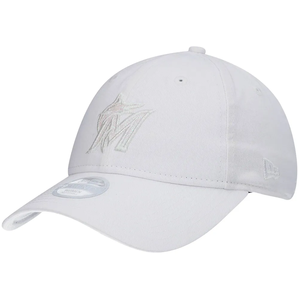 Lids Miami Marlins New Era Women's 9TWENTY Glisten Adjustable Hat - White