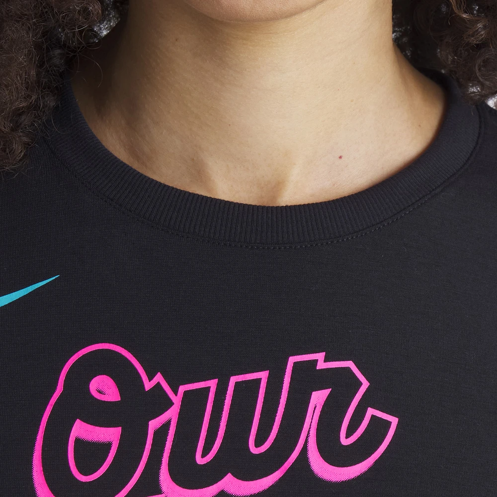 T-shirt Nike noir Miami Marlins 2025 City Connect fluide et performant pour femme