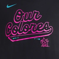T-shirt Nike noir Miami Marlins 2025 City Connect fluide et performant pour femme