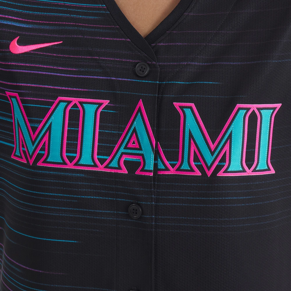Women's Nike Black Miami Marlins 2025 City Connect Limited Jersey