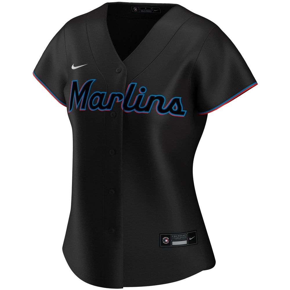 Women's Nike Black Miami Marlins Alternate Replica Team - Jersey