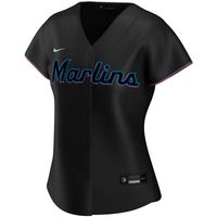 Women's Nike Black Miami Marlins Alternate Replica Team - Jersey