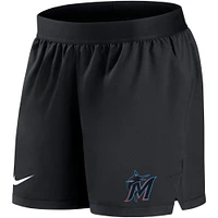 Women's Nike Black Miami Marlins Authentic Collection Flex Vent Max Performance Shorts