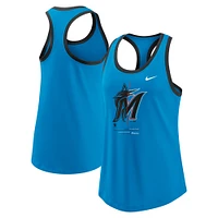 Women's Nike Blue Miami Marlins Tech Tri-Blend Tank Top